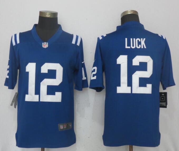 Men Indianapolis Colts #12 Luck Blue Vapor Untouchable Limited Player Nike NFL Jerseys